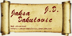 Jakša Dakulović vizit kartica